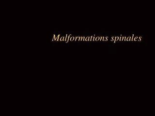 malformations spinales