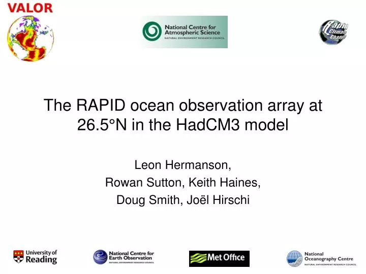 the rapid ocean observation array at 26 5 n in the hadcm3 model