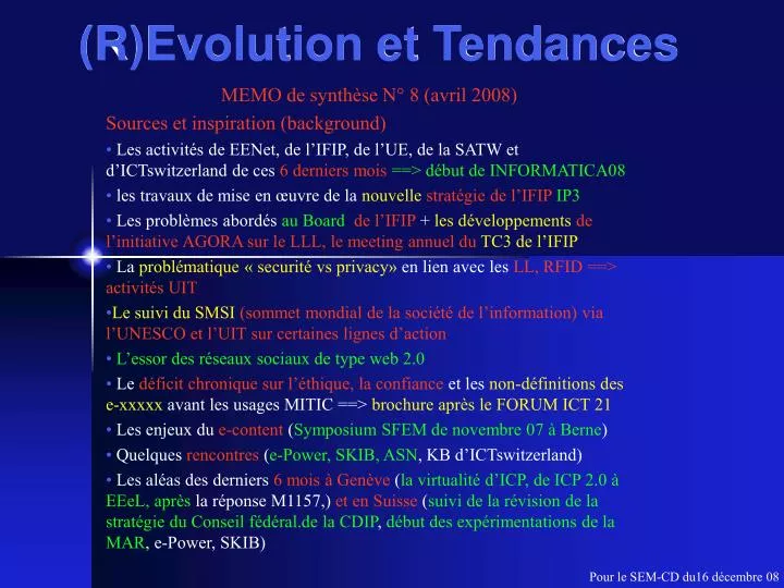 r evolution et tendances