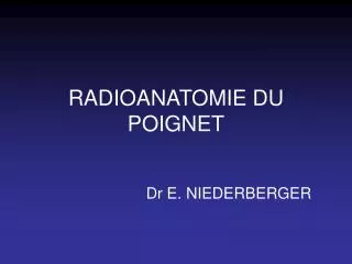 radioanatomie du poignet