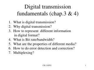 Digital transmission fundamentals (chap.3 &amp; 4)