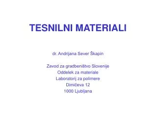 tesnilni materiali