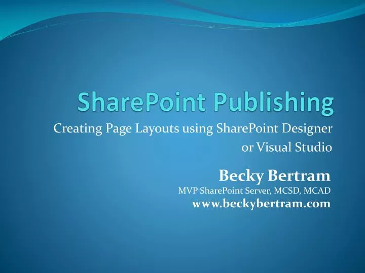 sharepoint publishing