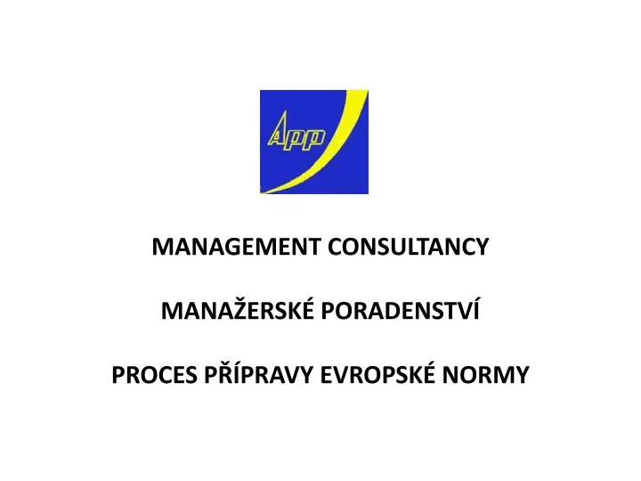 management consultancy mana ersk poradenstv proces p pravy evropsk normy