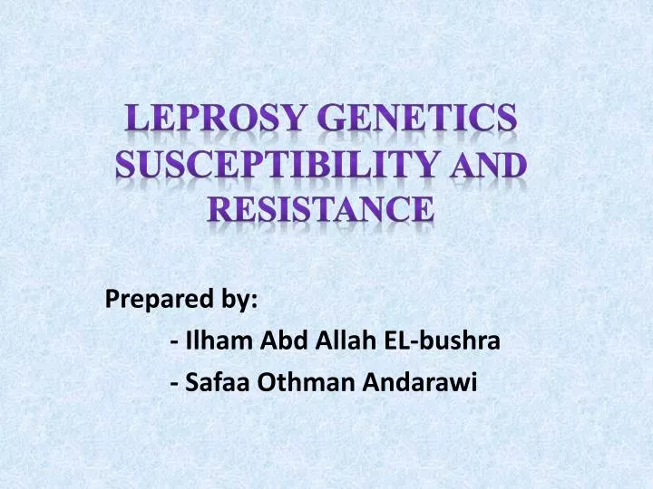 leprosy genetics susceptibility and resistance