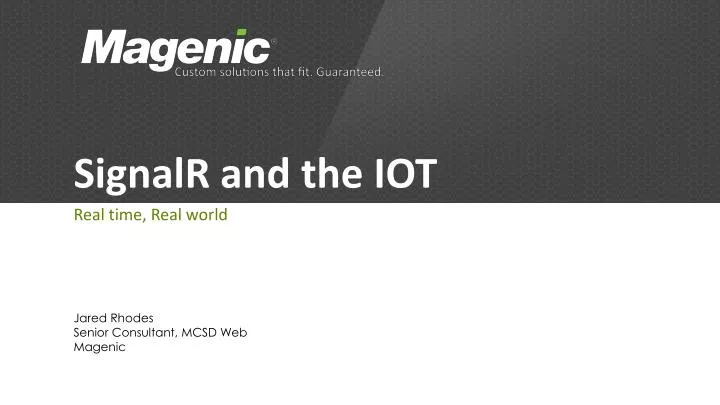 signalr and the iot