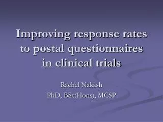 Improving response rates to postal questionnaires in clinical trials