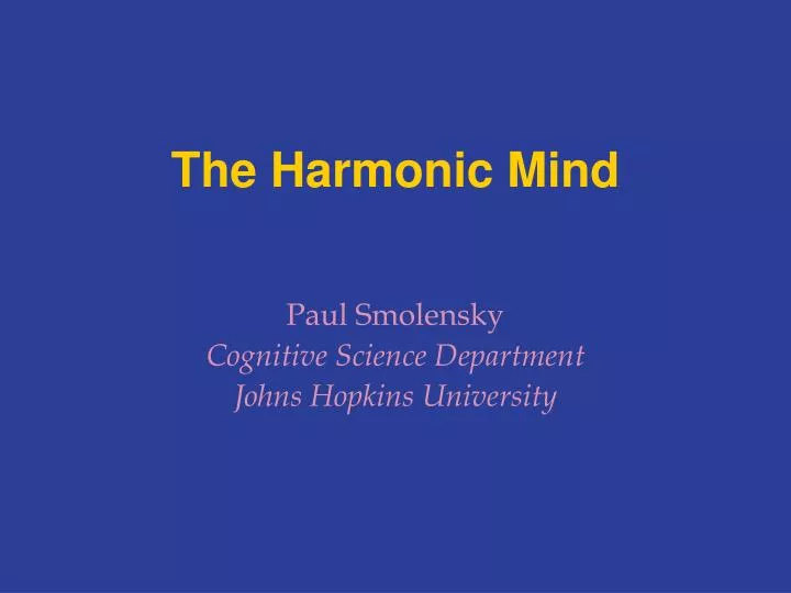 the harmonic mind