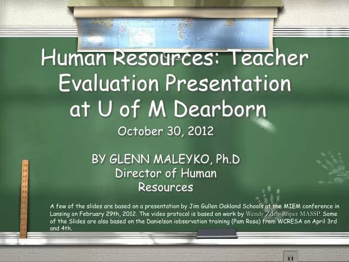 human resources teacher evaluation presentation at u of m dearborn