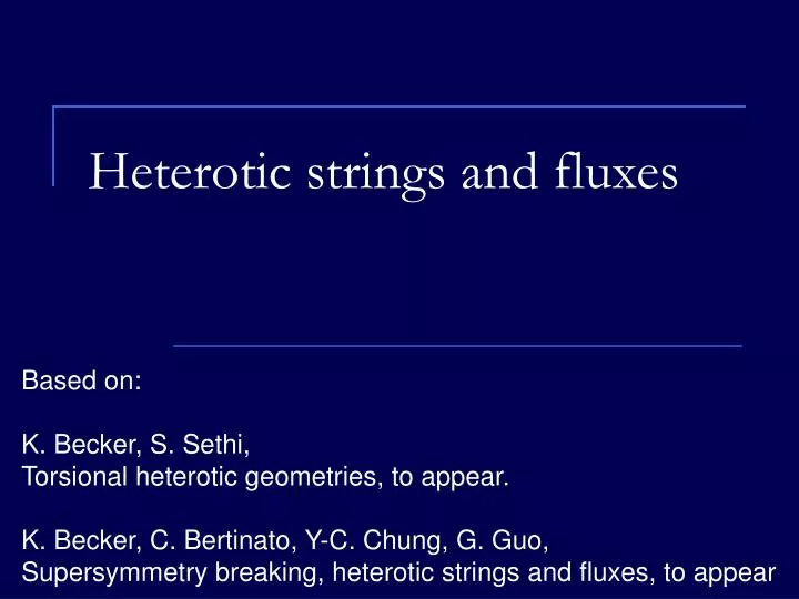 heterotic strings and fluxes