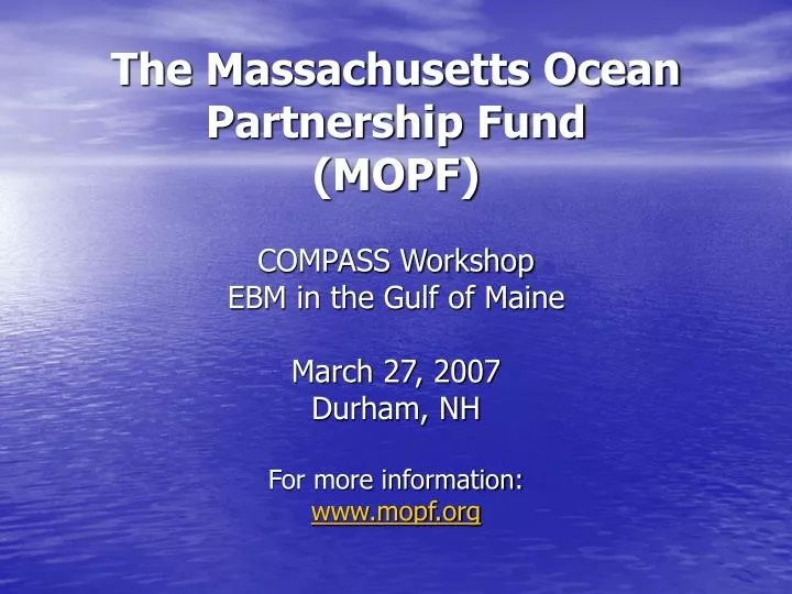 the massachusetts ocean partnership fund mopf