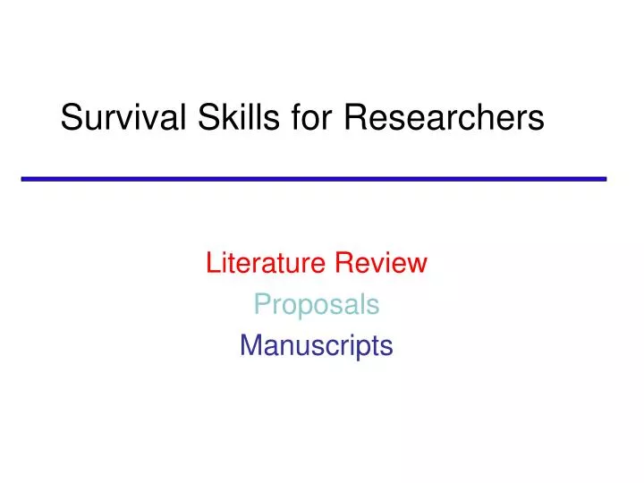 survival skills for researchers