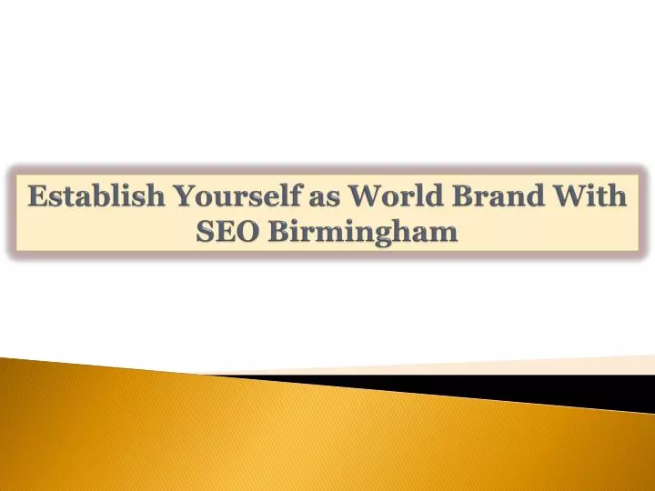 establish yourself as world brand with seo birmingham
