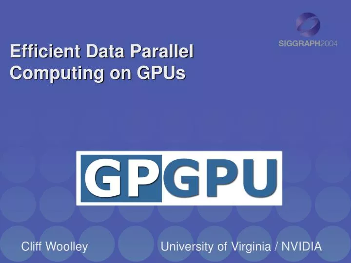 efficient data parallel computing on gpus