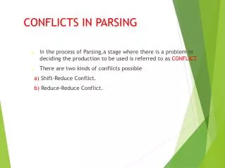 CONFLICTS IN PARSING