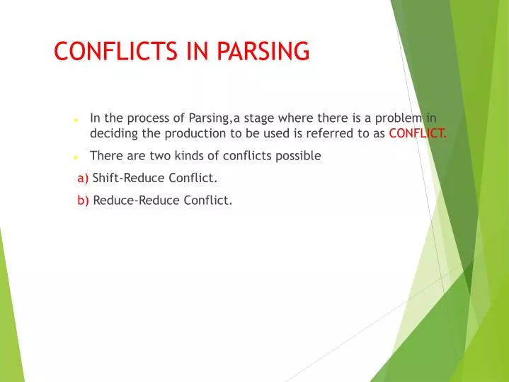 conflicts in parsing