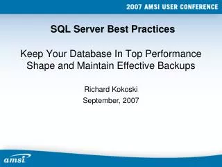 SQL Server Best Practices