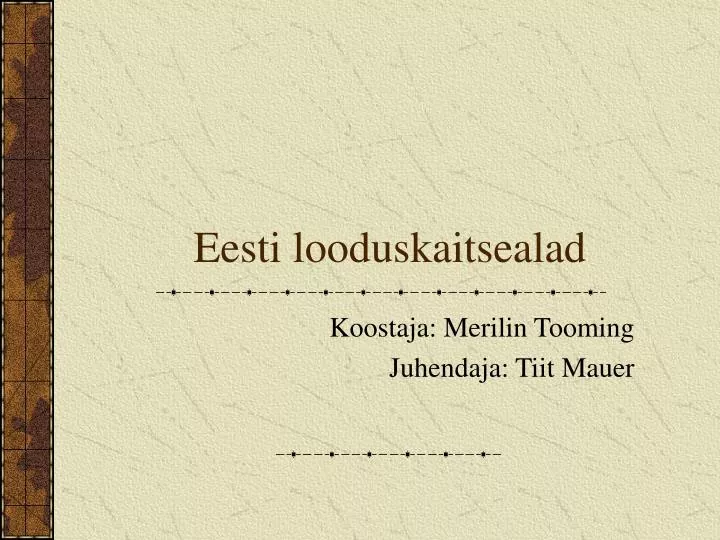 eesti looduskaitsealad