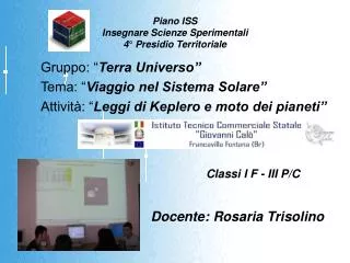 piano iss insegnare scienze sperimentali 4 presidio territoriale