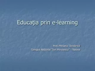 educa ia prin e learning