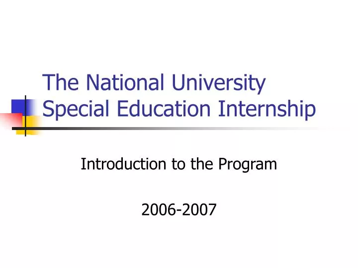 the national university special education internship