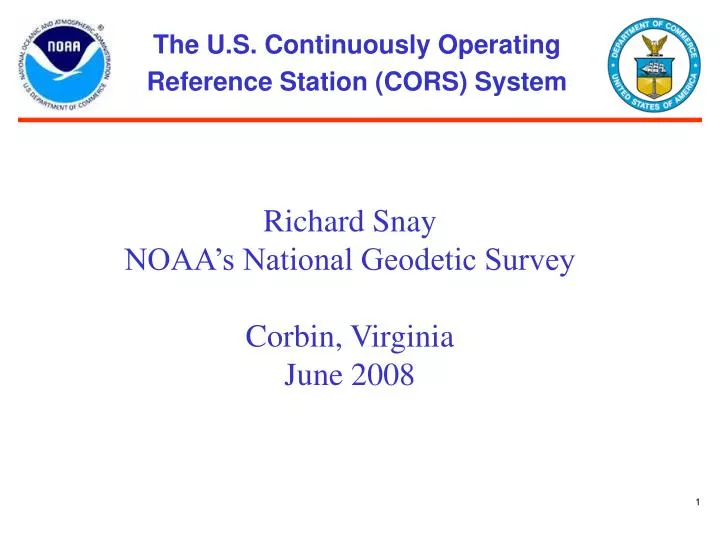 the u s continuously operating reference station cors system