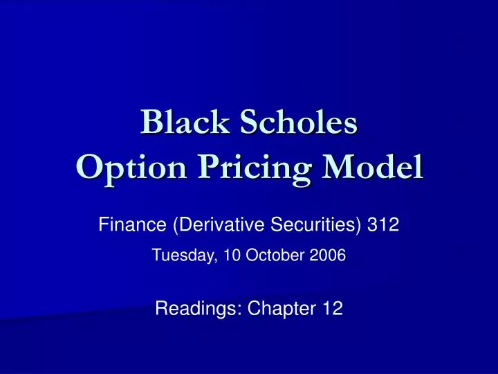 black scholes option pricing model