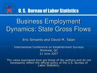 Business Employment Dynamics: State Gross Flows