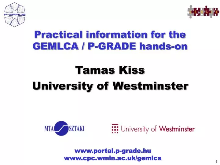 practical information for the gemlca p grade hands on