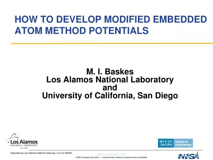 how to develop modified embedded atom method potentials