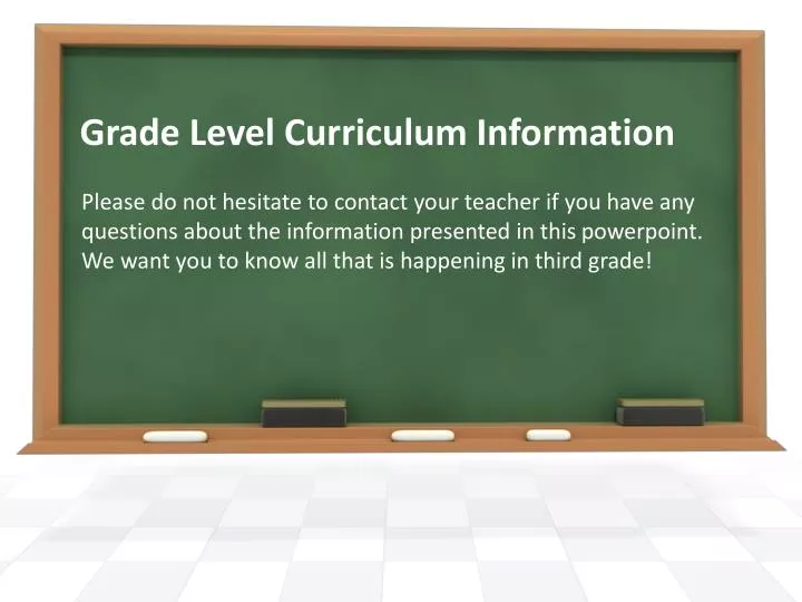 grade level curriculum information