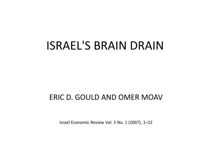 israel s brain drain