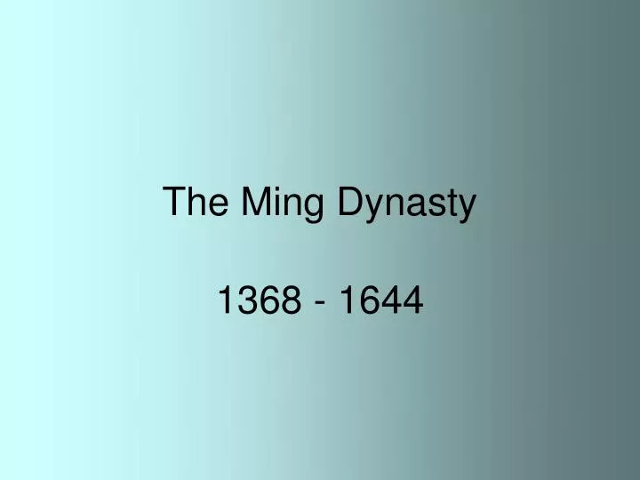 the ming dynasty