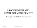 PROCUREMENT AND CONTRACT MANAGEMENT - slide 1