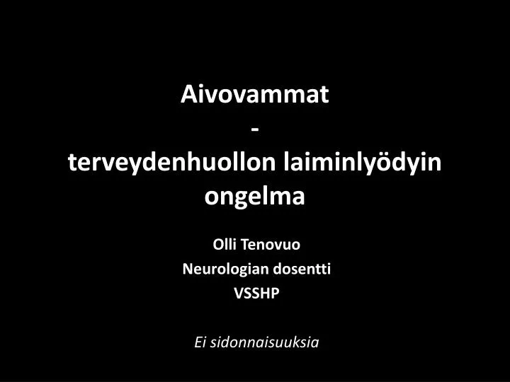 aivovammat terveydenhuollon laiminly dyin ongelma