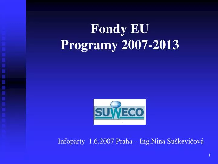 fondy eu programy 2007 2013