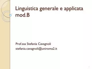 Linguistica generale e applicata mod.B