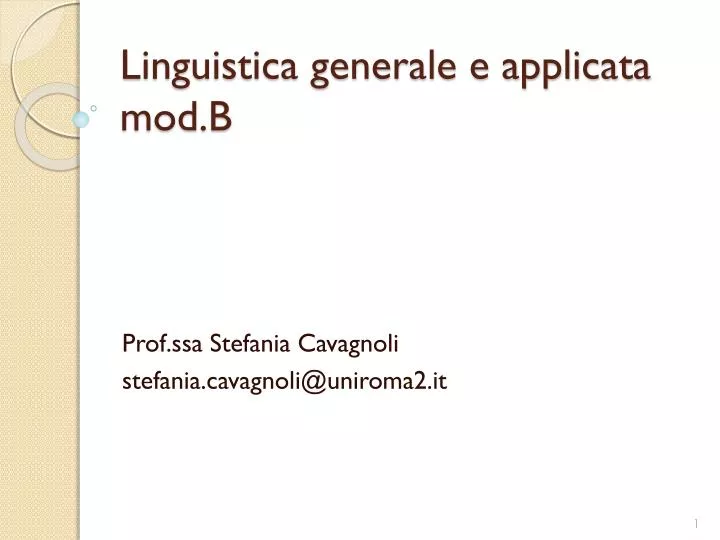 linguistica generale e applicata mod b