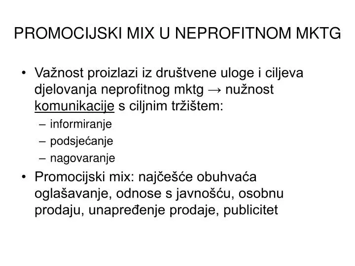 promocijski mix u neprofitnom mktg