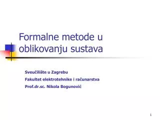 formalne metode u oblikovanju sustava