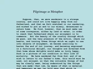 Pilgrimage as Metaphor