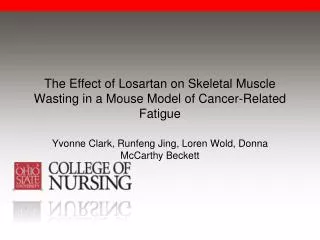 The Effect of Losartan on Skeletal Muscle Wasting in a Mouse Model of Cancer-Related Fatigue