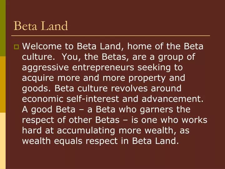 beta land
