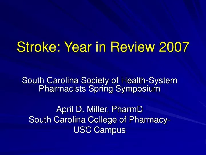 stroke year in review 2007