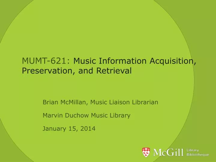 mumt 621 music information acquisition preservation and retrieval