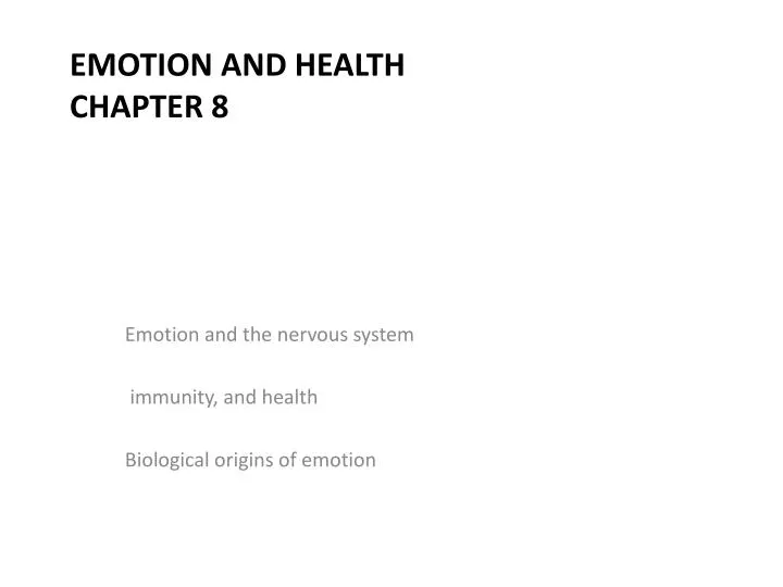 emotion and health chapter 8