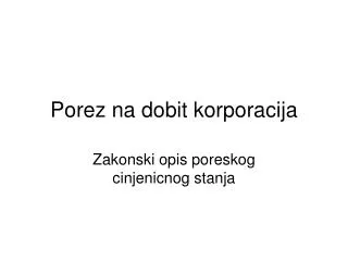 porez na dobit korporacija