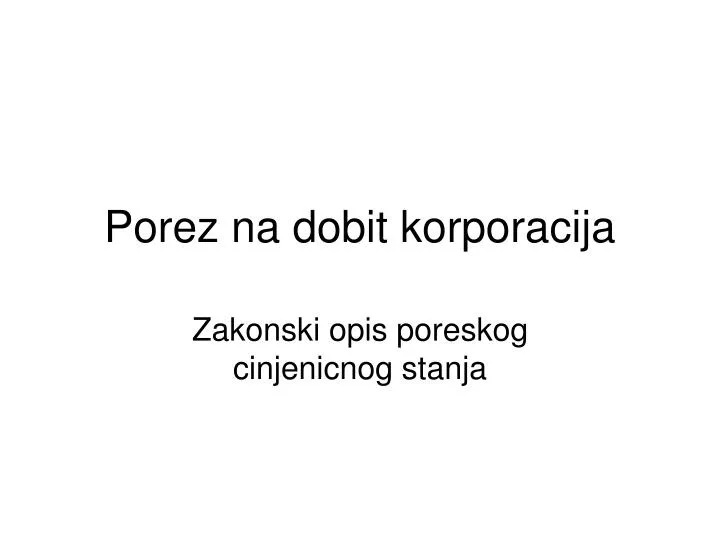 porez na dobit korporacija