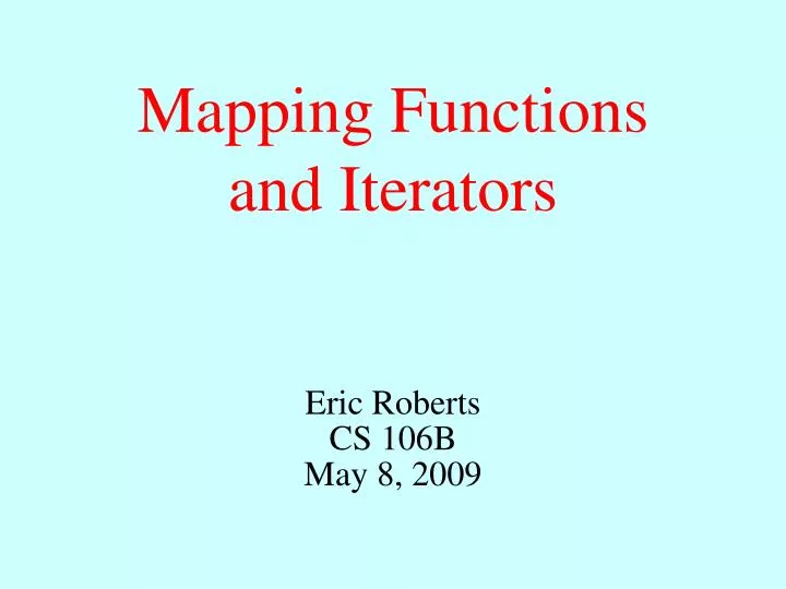 mapping functions and iterators
