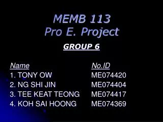 MEMB 113 Pro E. Project
